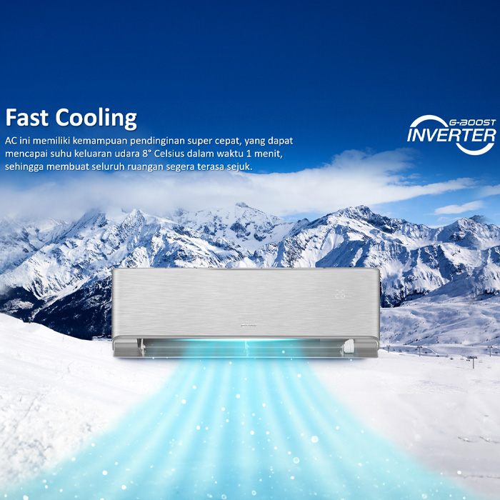 Gree AC Split Inverter Airy Series 1 PK Silver - GWC-09AIRY